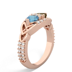 Blue Topaz Sparkling Celtic Knot 14K Rose Gold ring R2645