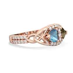 Blue Topaz Sparkling Celtic Knot 14K Rose Gold ring R2645