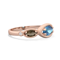 Blue Topaz Milgrain Marquise 14K Rose Gold ring R5700