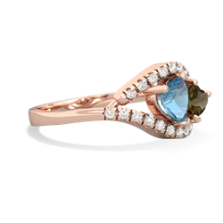 Blue Topaz Mother And Child 14K Rose Gold ring R3010