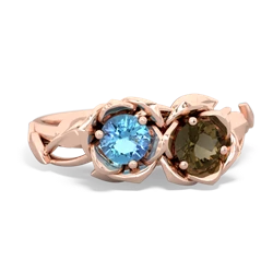 Blue Topaz Rose Garden 14K Rose Gold ring R5510