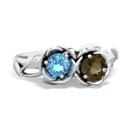 Blue Topaz Rose Garden 14K White Gold ring R5510