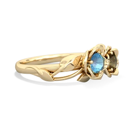 Blue Topaz Rose Garden 14K Yellow Gold ring R5510