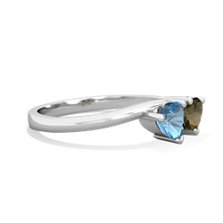 Blue Topaz Sweethearts 14K White Gold ring R5260