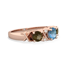 Blue Topaz Hugs And Kisses 14K Rose Gold ring R5016