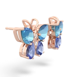 Blue Topaz Butterfly 14K Rose Gold earrings E2215