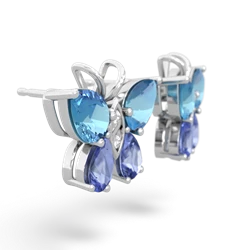 Blue Topaz Butterfly 14K White Gold earrings E2215