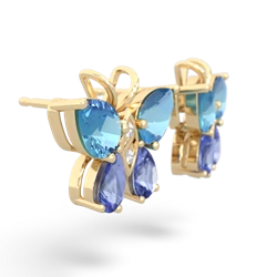 Blue Topaz Butterfly 14K Yellow Gold earrings E2215