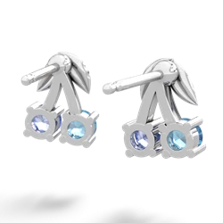 Blue Topaz Sweet Cherries 14K White Gold earrings E7001