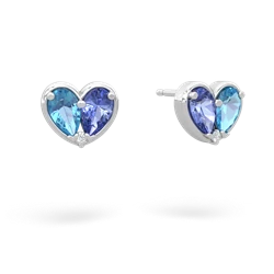 Blue Topaz 'Our Heart' 14K White Gold earrings E5072