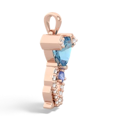 Blue Topaz Puppy Love 14K Rose Gold pendant P5800