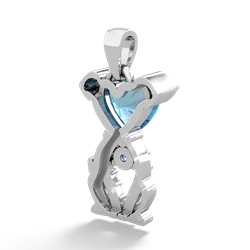 Blue Topaz Puppy Love 14K White Gold pendant P5800