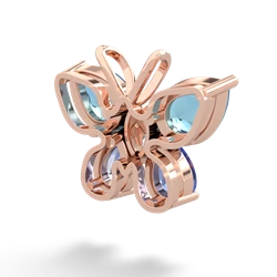 Blue Topaz Butterfly 14K Rose Gold pendant P2215