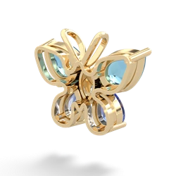 Blue Topaz Butterfly 14K Yellow Gold pendant P2215