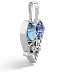 Blue Topaz Celtic Trinity Heart 14K White Gold pendant P5331