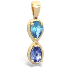 Blue Topaz Infinity 14K Yellow Gold pendant P5050