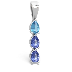 Blue Topaz Dew Drops 14K White Gold pendant P2251