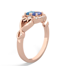 Blue Topaz Love Nest 14K Rose Gold ring R5860