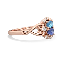 Blue Topaz Love Nest 14K Rose Gold ring R5860