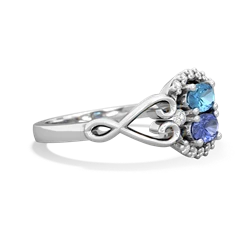 Blue Topaz Love Nest 14K White Gold ring R5860