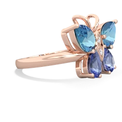 Blue Topaz Butterfly 14K Rose Gold ring R2215