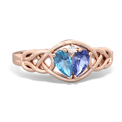 Blue Topaz Celtic Love Knot 14K Rose Gold ring R5420