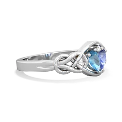 Blue Topaz Celtic Love Knot 14K White Gold ring R5420