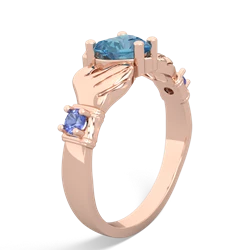 Blue Topaz Claddagh Keepsake 14K Rose Gold ring R5245