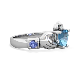 Blue Topaz Claddagh Keepsake 14K White Gold ring R5245