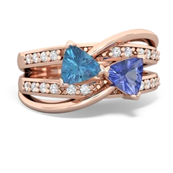 Blue Topaz Bowtie 14K Rose Gold ring R2360