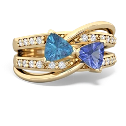 Blue Topaz Bowtie 14K Yellow Gold ring R2360