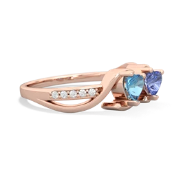 Blue Topaz Side By Side 14K Rose Gold ring R3090