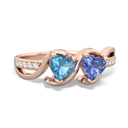 Blue Topaz Side By Side 14K Rose Gold ring R3090