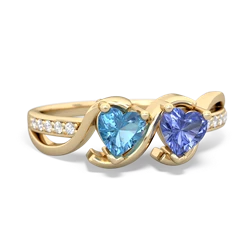 Blue Topaz Side By Side 14K Yellow Gold ring R3090