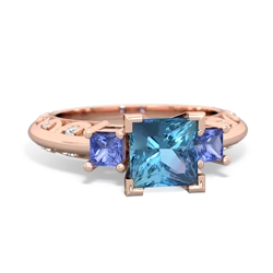 Blue Topaz Eternal Embrace Engagement 14K Rose Gold ring C2001