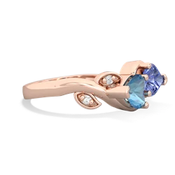 Blue Topaz Floral Elegance 14K Rose Gold ring R5790