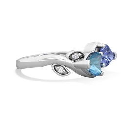 Blue Topaz Floral Elegance 14K White Gold ring R5790