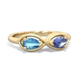 Blue Topaz Infinity 14K Yellow Gold ring R5050