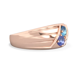 Blue Topaz Men's Streamline 14K Rose Gold ring R0460