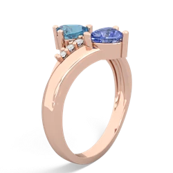 Blue Topaz Heart To Heart 14K Rose Gold ring R2064