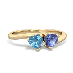 Blue Topaz Sweethearts 14K Yellow Gold ring R5260