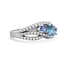 Blue Topaz Three Stone Aurora 14K White Gold ring R3080