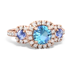 Blue Topaz Regal Halo 14K Rose Gold ring R5350