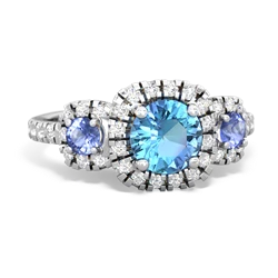 Blue Topaz Regal Halo 14K White Gold ring R5350