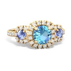 Blue Topaz Regal Halo 14K Yellow Gold ring R5350