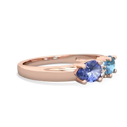 Blue Topaz Pear Bowtie 14K Rose Gold ring R0865