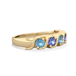 Blue Topaz Anniversary Band 14K Yellow Gold ring R2089