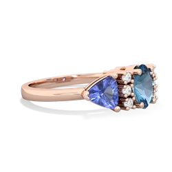 Blue Topaz Antique Style Three Stone 14K Rose Gold ring R2186