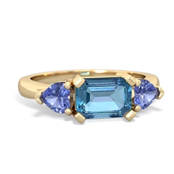 Blue Topaz Three Stone 14K Yellow Gold ring R5235