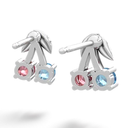 Blue Topaz Sweet Cherries 14K White Gold earrings E7001